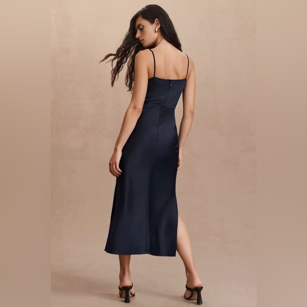 BHLDN Black Cowl Neck Midi Dress